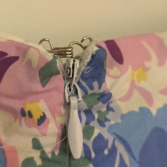 En Saison Puff Sleeve Floral Midi Dress Size Medium Cotton - Picture 15 of 17